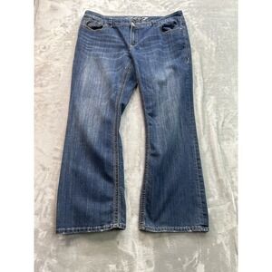 Seven7 Luxe Jeans Womens Plus Sz 22 Blue Boot Cut Mid Rise Western Cowgirl Boho